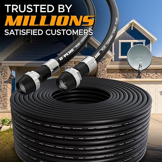 G-PLUG RG6 Coaxial Cable 15FT – Triple Shielded, Waterproof, 75 Ohm - Image 5