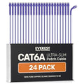 Everest Ultra Slim Cat6a Ethernet Patch Cables 2ft Purple by EverestMediaSolutions