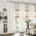 Pinch Pleated Linen Curtains 98 Inches Long 4 Panels Set Ivory Cream Memory by Twodrapes