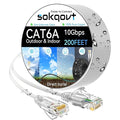 Cat6a Ethernet Cable Slim 200ft Outdoor&Indoor, 28AWG Pure Copper Cat6 Internet by Unknown