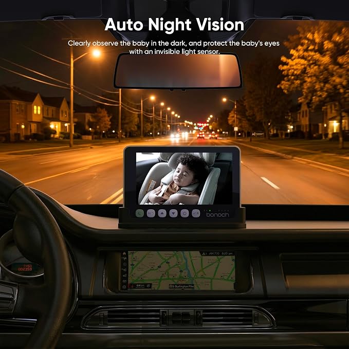 bonoch 5" 1440P Baby Car Camera, Backseat Rear Facing Mirror - Image 4