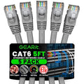GEARit Cat 6 Patch Cables 5 ft Gray Cat6 Patch Cables 5ft Gray/Ethernet Patch by GEARit