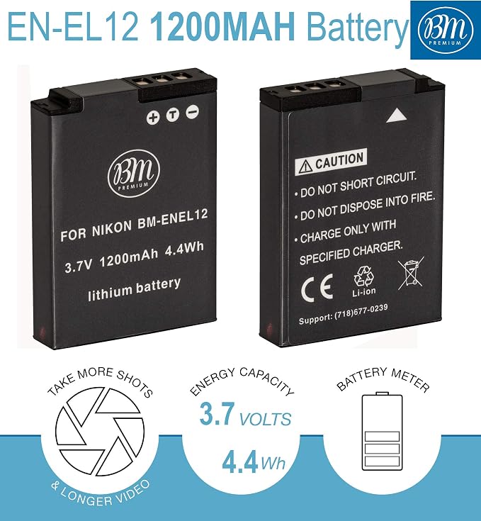BM Premium EN-EL12 Battery and Charger - Image 2