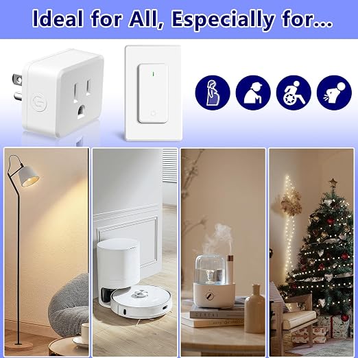 Remote Switch Outlet 2Sets, Wireless On/Off Light Switch Wall Mounted, TUV - Image 4