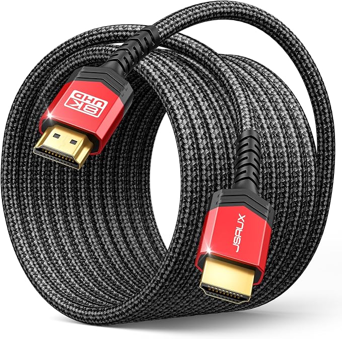 JSAUX Long HDMI Cable 15FT, HDMI 2.1 8K&4K Ultra High Speed Cord 48Gbps eARC by JSAUX