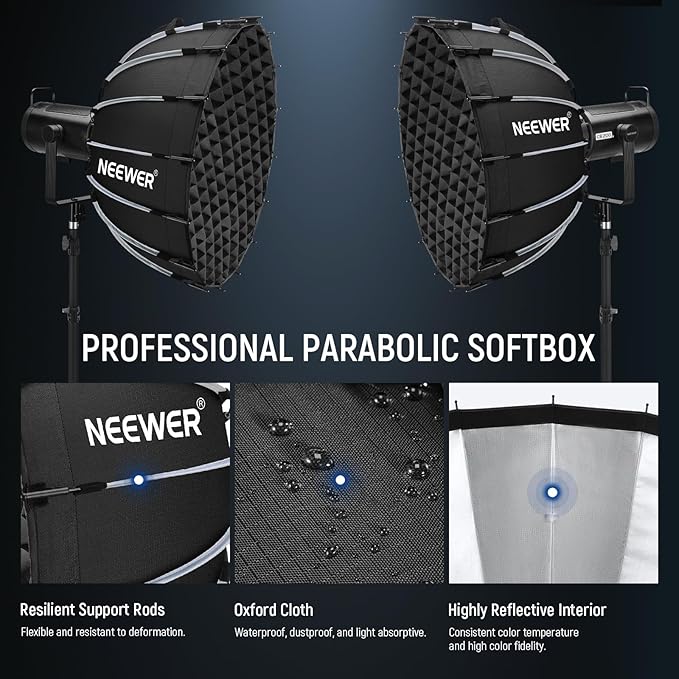 NEEWER Parabolic Softbox Kit, 23.6" Bowens Mount Soft Box - Image 3