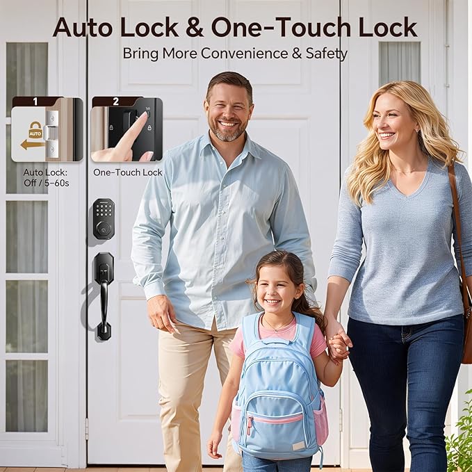 Ulecoce WiFi Smart Door Lock for Front Door, Keyless Entry Door Lock - Image 5