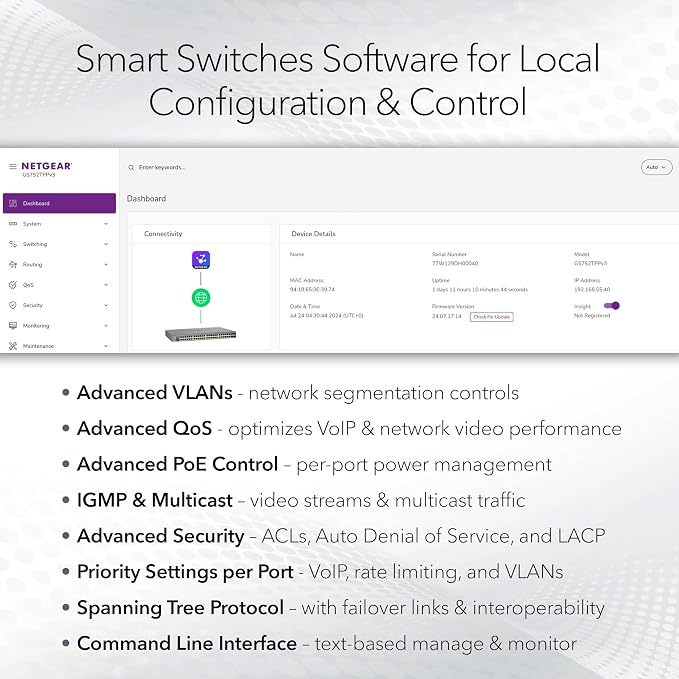 NETGEAR 28-Port Ultra60 PoE+ Gigabit Ethernet Smart Switch - Image 3