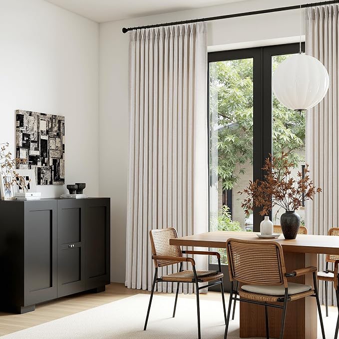 ANRODUO Memory Trained Pinch Pleated Curtains 90 Inches Long, Viral Linen Pinch - Image 3