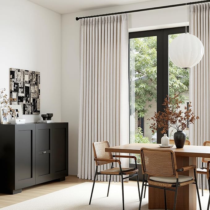 Memory Trained Pinch Pleated Curtains 105 Inches Long, Viral Linen Pinch Pleat - Image 3