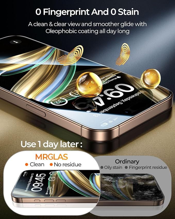 MRGLAS 4-Pack TOP 9H+ Glass for iPhone 16 Pro Max Privacy Screen Protector - Image 7