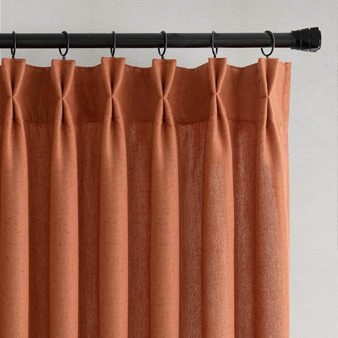 Memory Trained Pinch Pleated Curtains 108 Inches Long, Viral Linen Pinch Pleat - Image 5
