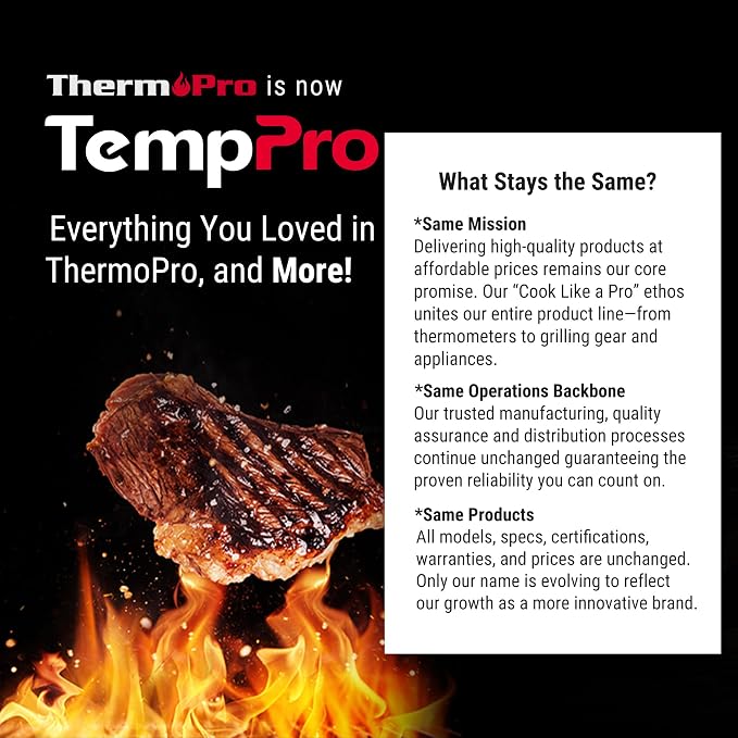 TempPro TP826 500FT Wireless Meat Thermometer, Dual Meat Probe Cooking - Image 9