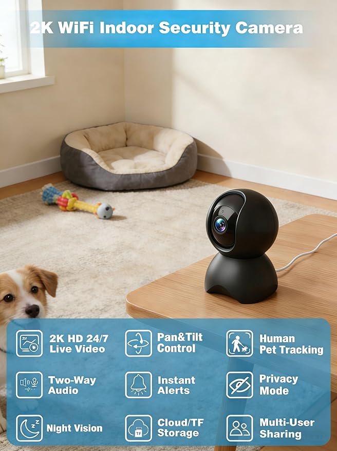 2K 5G Indoor Security Camera for Home, No Subscription AI Baby Monitor - Image 2