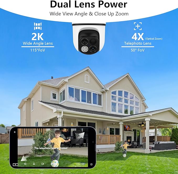 wansview Security Cameras Wireless Outdoor-2K Dual Lens Home Security Cameras - Image 2