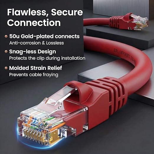 GEARit Cat 6 Patch Cables 5 ft Red Cat6 Patch Cables 5ft Red/Ethernet Patch - Image 4
