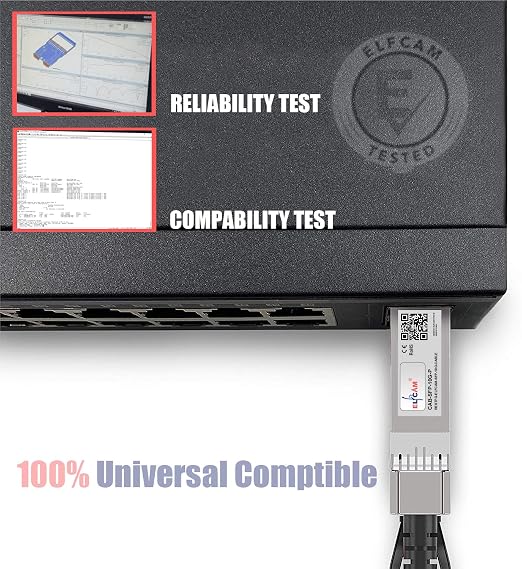 Elfcam® - 40m/131.23ft Fiber Optic Cable OM3 SFP+ to SFP+ AOC 10Gbps, Compatible - Image 4