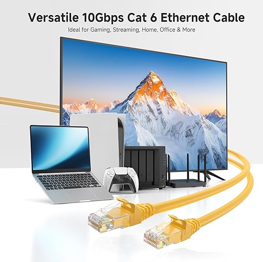 Cable Matters 10Gbps Snagless Short Cat 6 Ethernet Cable - 1ft - Image 2