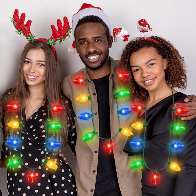 Blowata Christmas Light Necklace, Colorful Xmas Light up Decorations - Image 6