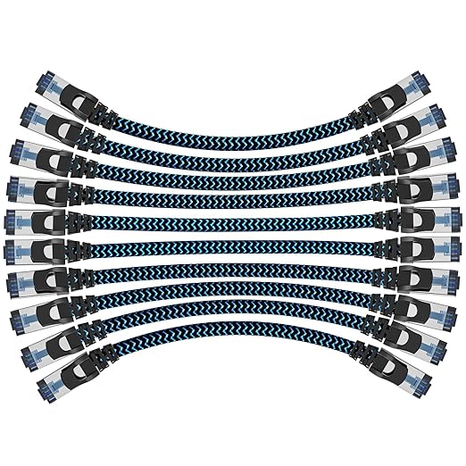Cat8 Ethernet Cable 5 ft 10 Pack, High Speed 40Gbps 2000MHz, Compatible by CABNEER