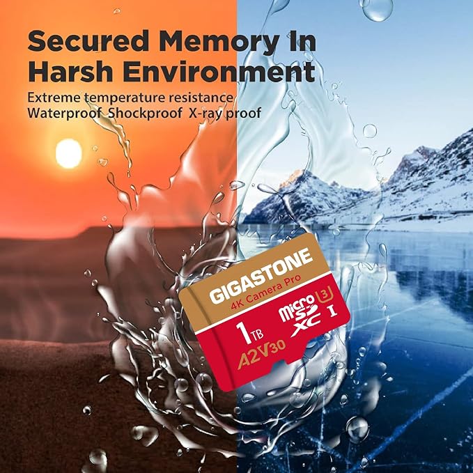 【5-Years Data Recovery】 GIGASTONE 1TB Micro SD Card 4-Pack, 4K Camera Pro - Image 7