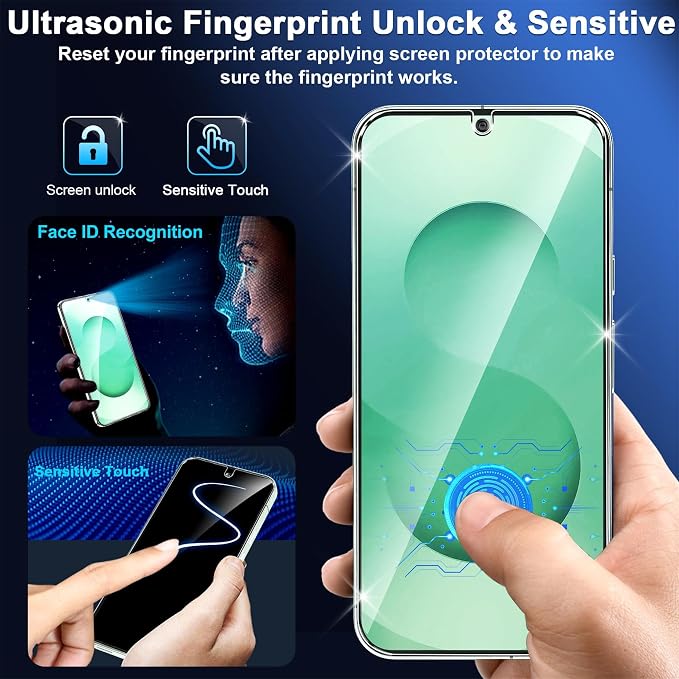firtstnow 3 Pack for Samsung Galaxy S25 Plus Screen Protector Tempered Glass + - Image 7