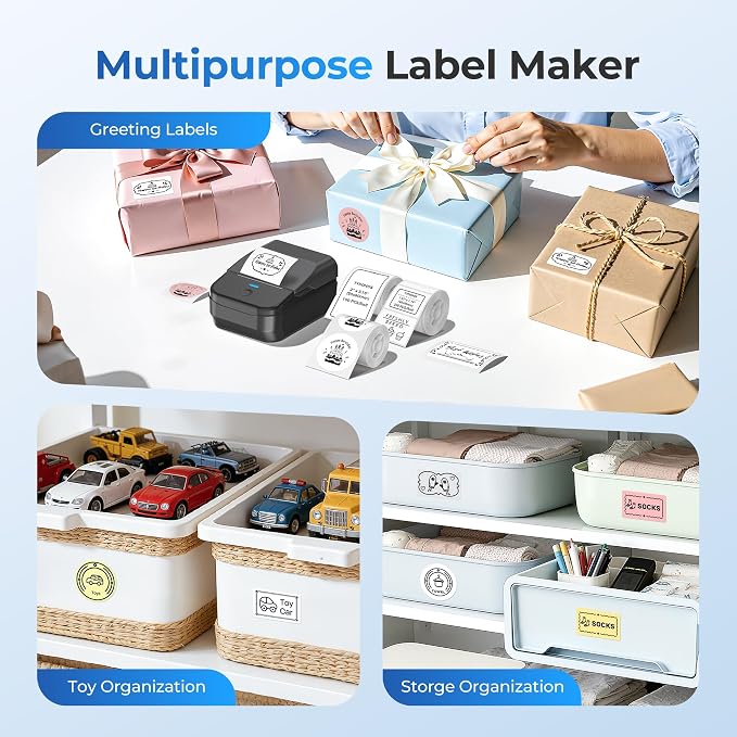 PM240 Label Maker Machine with 3 Tapes, Set 2 - Image 5