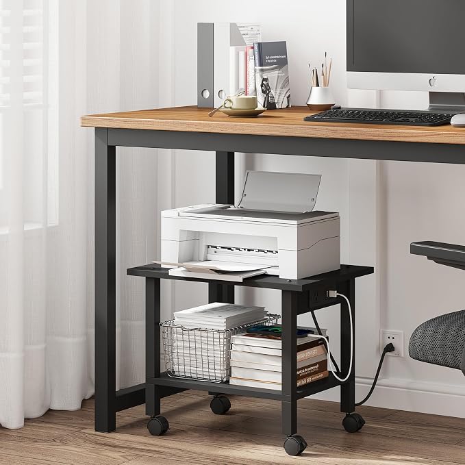 TUTOTAK 2 Tier Printer Stand, Rolling Printer Cart - Image 6