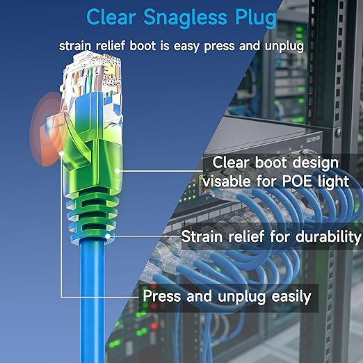 Cat6 Ethernet Cable 1 ft - 10G Network Patch Cable - Image 4