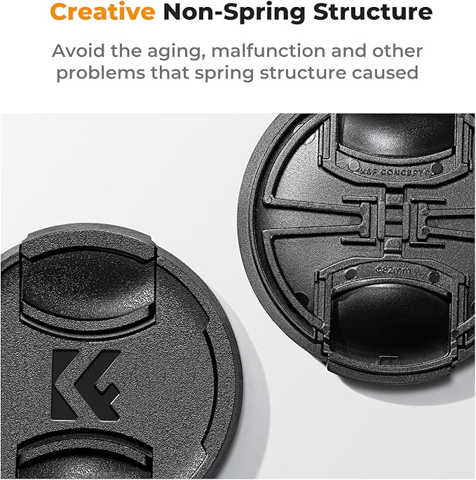 K&F Concept 52mm Lens Cap, 9-in-1 Center Pinch Lens Cover + Anti-Loss Keeper - Image 3