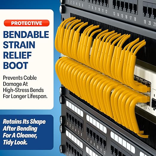 Everest Ultra Slim Cat6a Ethernet Patch Cables 1ft Yellow - Image 3
