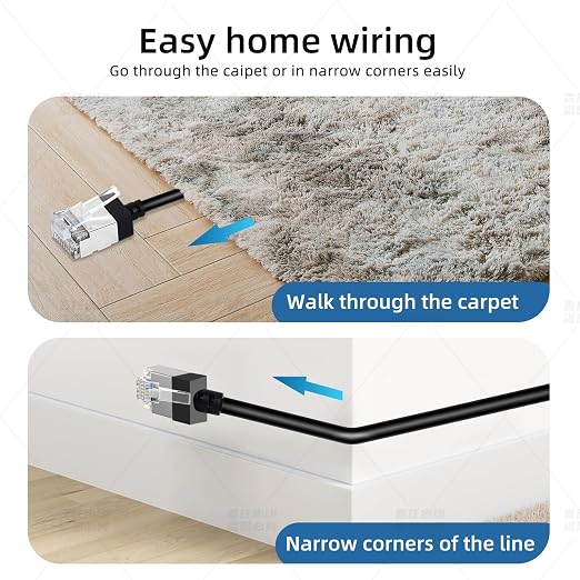 Ultra Slim Cat 6 Ethernet Cable 10 Feet, Flexible Rj45 Cat 6a LAN Cord - Image 4