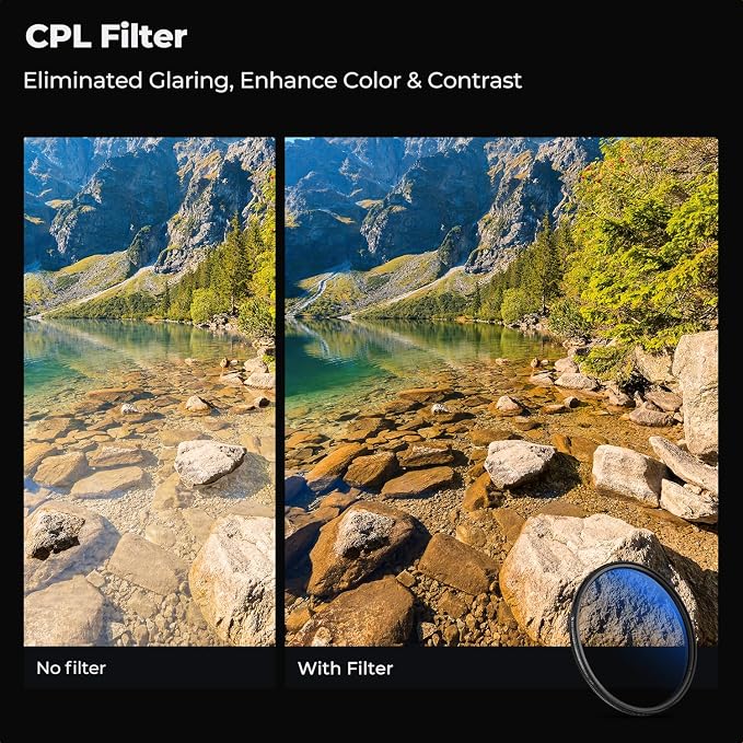 K&F Concept 62mm UV/CPL/ND2-400 Lens Filters Kit-18 Multi-Layer Coatings - Image 4