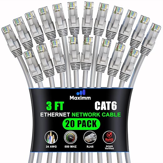 Maximm Cat 6 Ethernet Cable 3 ft by MaximmCable