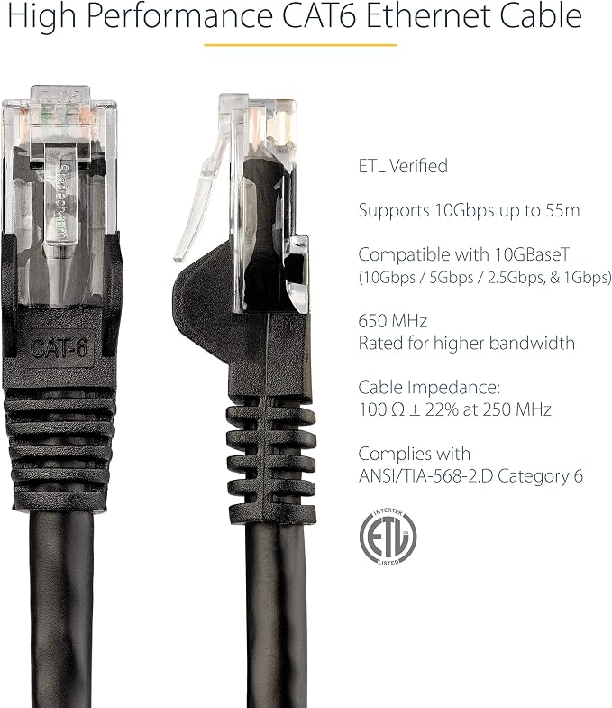 StarTech 2ft CAT6 Ethernet Cable - Image 2