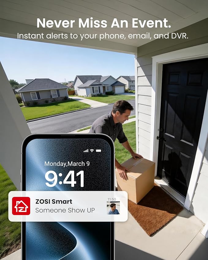 ZOSI 3K Lite Security Camera System Indoor Outdoor, AI Human/Vehicle Detection - Image 3