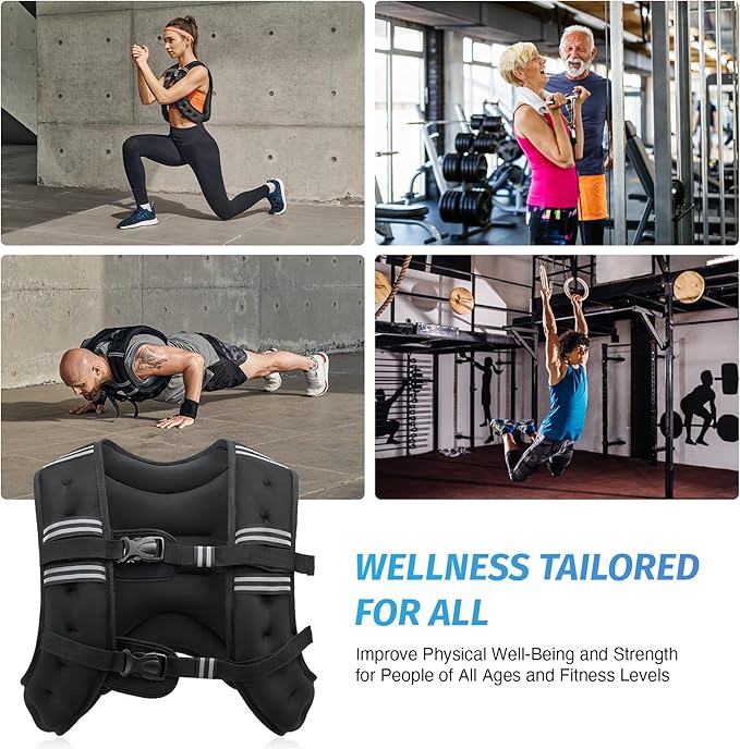 ZELUS Weighted Vest, 6lb/8lb/12lb/16lb/20lb/25lb/30lb Weight Vest - Image 7