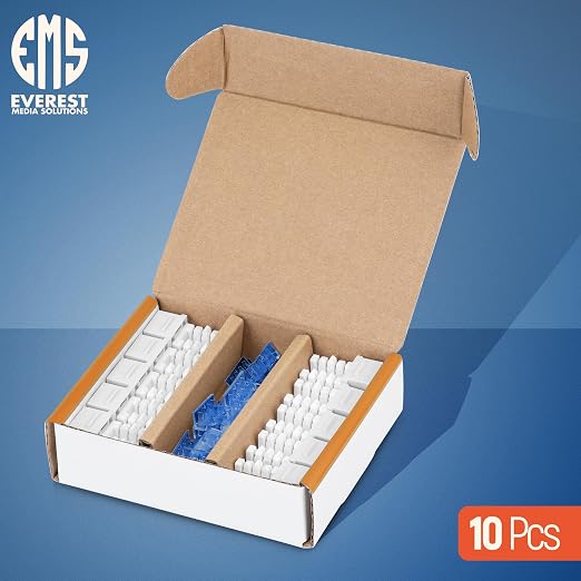 Everest 90° Angled RJ45 Cat5e Keystone Jacks 10-Pack in White - Image 2