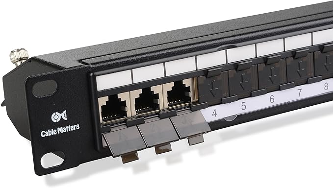 Cable Matters Rackmount or Wall Mount 24-Port Shielded RJ45 Patch Panel by CableMatters