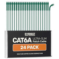 Everest Ultra Slim Cat6a Ethernet Patch Cables 1ft Green by EverestMediaSolutions