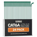 Everest Ultra Slim Cat6a Ethernet Patch Cables 5ft Green by EverestMediaSolutions