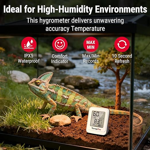 TempPro TP150 Greenhouse Thermometer Hygrometer, IPX5 High-Humidity Resistant - Image 3