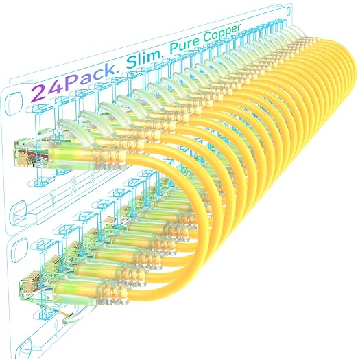 Sokqovt Cat6a Patch Cables Slim 0.5ft, Flexible Cat6 Ethernet Cable 10G 550MHZ by Unknown