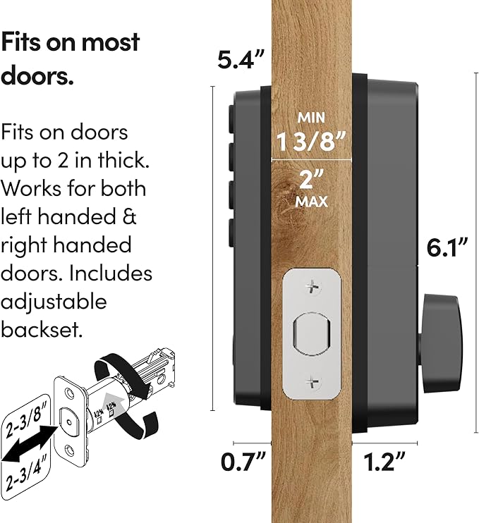 igloohome Deadbolt Go Smart Lock w/Fingerprint, Digital Keys, Remote PIN Codes - Image 6