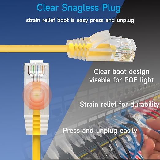 Cat6a Slim Ethernet Patch Cable 1.5 ft, Cat6a Patch Cable - Image 4