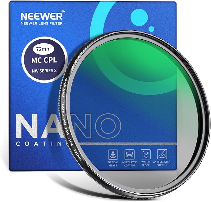 NEEWER 72mm Polarizer Filter, 24 Layer Multi Resistant Nano Coated MC CPL by Neewer