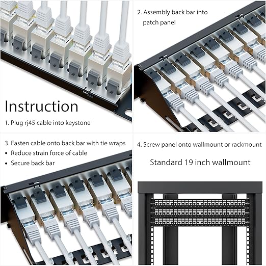 iwillink 10Gbps Patch Panel 24 Port, RJ45 Through Coupler Cat6 Patch Panel - Image 6