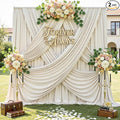 12ft x 10ft Wrinkle Free Beige Backdrop Curtains by CO-AVE