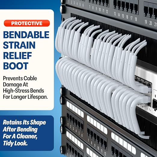 Everest Ultra Slim Cat6a Ethernet Patch Cables 1.5ft White - Image 3