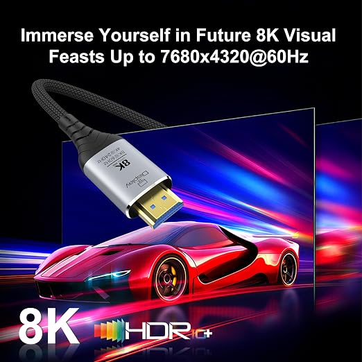 Fiber Optic HDMI Cable 6FT, 8K Long HDMI 2.1 Cable, 48Gbps Ultra High Speed - Image 3